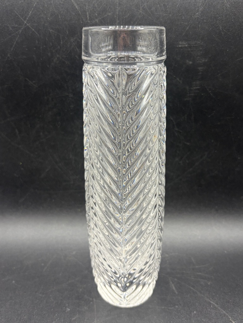 Ralph Lauren Herringbone Crystal Bud Vase Vessel Home Decor Collectible